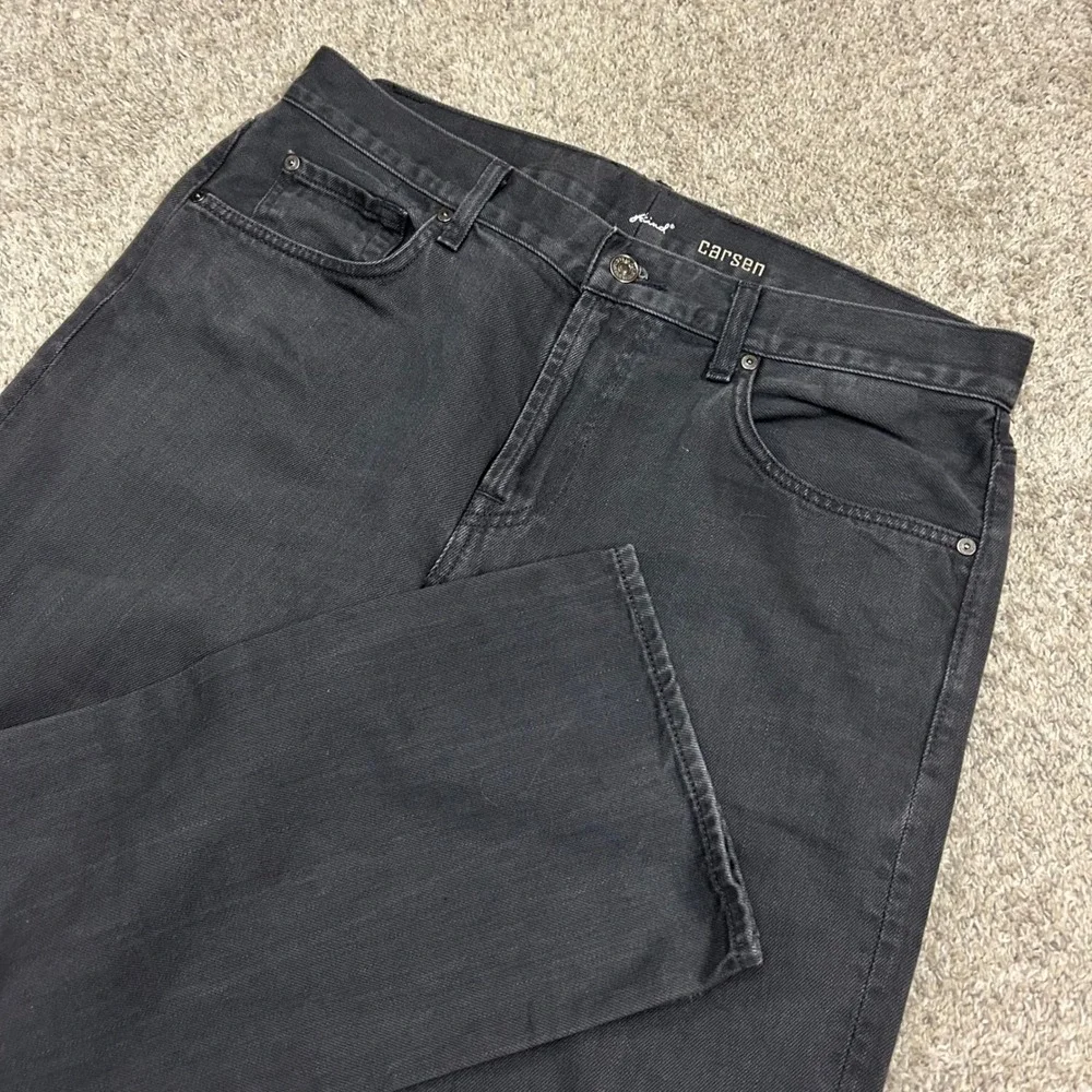 7 For All Mankind Jeans Carsen 36x33 Charcoal Black Straight Leg Cotton Denim
